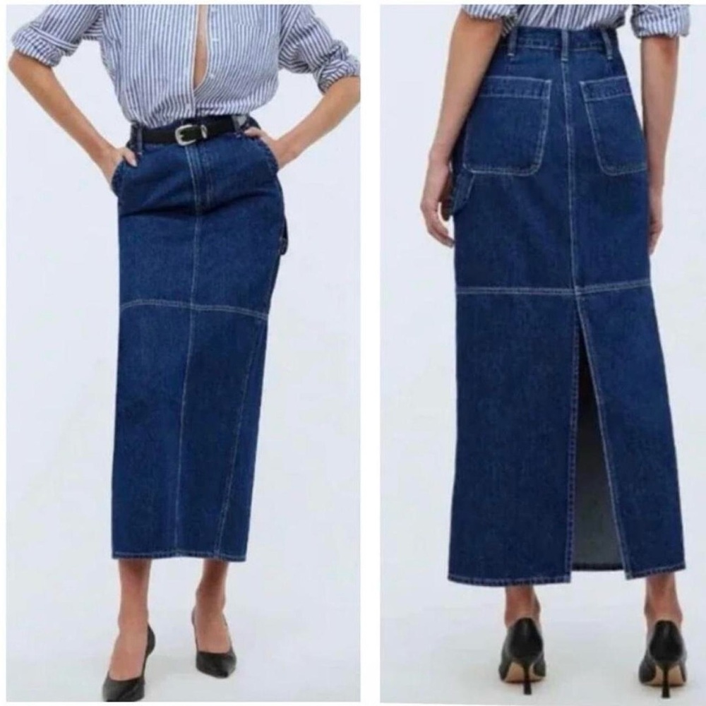 Madewell Blue Denim Midi Skirt